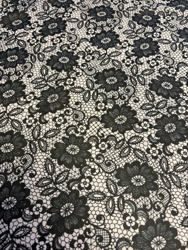 Tessuto metri nero floreale - tessuto,
