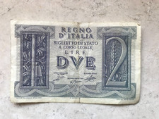 BANCONOTA CARTAMONETA ITALIA  BIGLIETTO DA 2 LIRE 1939  ITALY PAPER COIN