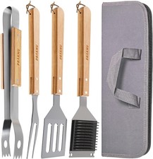 Set Barbecue 4 Pezzi Acciaio e