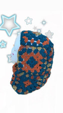 Crochet Balaclava orange and blue
