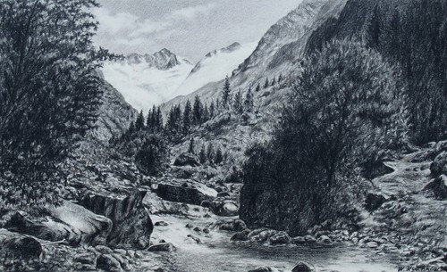 Paesaggio montano pittore - montano.,