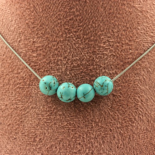 Collana perle howlite - collana, 4