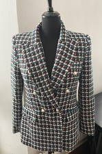 GIACCA BLAZER DOPPIOPETTO NUOVO CON ETICHETTE ZARA MULTICOLORE TESTURIZZATA - TAGLIA M