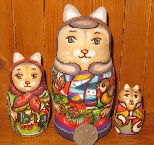 Cat family bambole russe - cat,