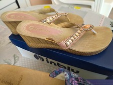 SCARPE INFRADITO CON ZEPPA DONNA VINTAGE INBLU - N° 37 CIABATTA DA PASSEGGIO