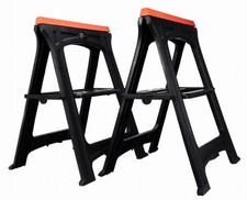 Set Di 2 Coppia Di Cavalletti Pieghevoli Banchi Da Lavoro Pieghevoli Con Vassoio