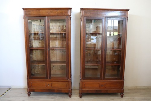 Coppia librerie antiche - coppia,