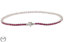 Bracciale Tennis in oro bianco 18 Kt 750 rubini 3,45 ct diamanti 0,15 ct -129...