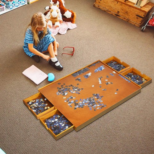 Tavolo puzzle con cassetti - con,