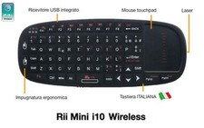Rii Mini i10 Wireless - Tastiera con mouse touchpad per Smart TV, Mini PC, PC