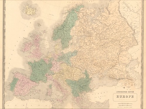 Mappa europa 1845 k - mappa, a.k