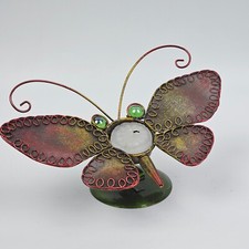 Portacandele A Forma Di Farfalla Vintage Intagliato In Metallo da collezione !!!