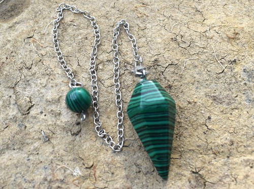 Pendolo malachite verde pietra - malachite,