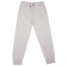 Pantaloni da jogging Drumohr in maglia panna lana merino con coulisse in vita 32-34 M nuovi con etichette
