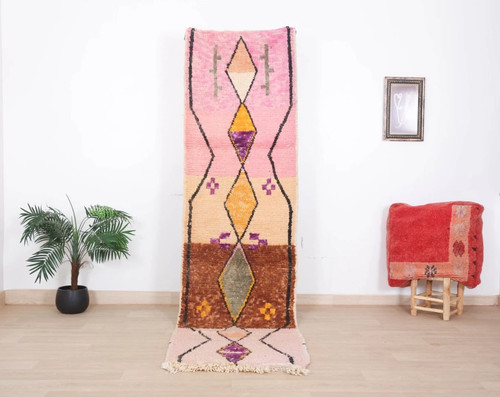 Tappeto runner marocchino - , rosa