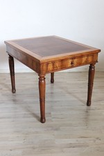 Scrivania antica secolo '800 in noce piano in pelle