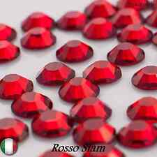 STRASS CRISTALLO ROSSO SIAM TERMOADESIVI HOTFIX TUTTE LE MISURE 2 3 4 5 6 MM