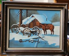 Quadro cavallo di neve