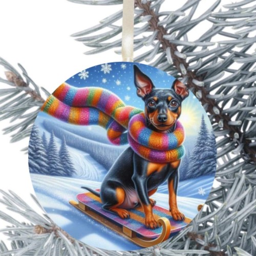 Pinscher dog hanging bauble - dog,