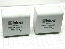 2x 40uF 900Vcc condensatore MKP polipropilene ISKRA KNG1914 rifasamento TUBE