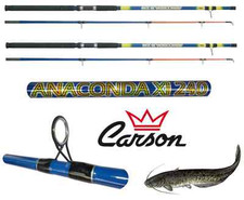 Kit 2 Canne Anaconda 2.70m 300g Pesca Siluro Break Line Storione Fondo Spinning