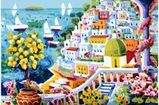 Faccincani Athos 40x60 La pianta di limone a Positano Serigrafia Polimaterica