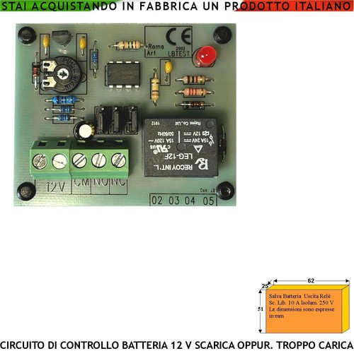 Relè controllo batteria - batteria, 12