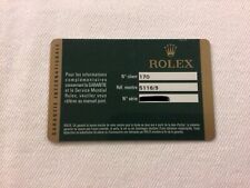Garanzia Card Rolex Cellini 5116/9