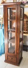 ♥ VETRINA IN LEGNO DI ABETE VETRINETTA UN'ANTA STILE VINTAGE LIBRERIA 180 CM