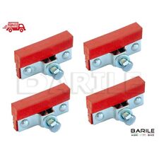 N° 2 Coppia Pattini Freno a Pistoncino Bici Bacchetta - R - Epoca Gomma Rossa