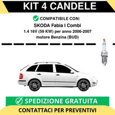 KIT 4 CANDELE per SKODA Fabia