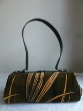 VINTAGE DARK OLIVE VELVET LEATHER BAG BORSA A SPALLA A MANO MAX&CO MADE IN ITALY