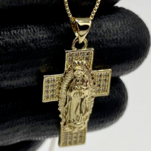 Collana croce madonna mani - collana,