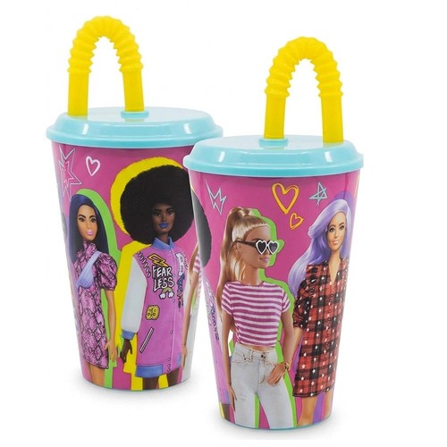Bicchiere cannuccia barbie - cannuccia,