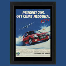 Anni ' 80  * Pubblicità Originale "Peugeot, 205 GTI - Come Nessuna" Cornice