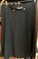GONNA PLISSETTATA PRADA MILANO NERA IN CREPE AVVOLGENTE TAGLIA 46 (lunghezza 26,5")