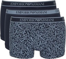 3-Pack Mutande Trunk Boxer da per uomo EMPORIO ARMANI cotone elasticizzato blu