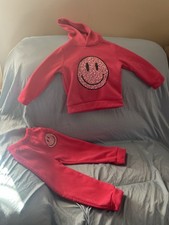 Felpa smily con cappuccio rosa