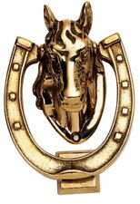 Battiporta Battente a Testa di Cavallo in ottone lucido portone esterno interno