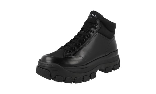 Prada leather monolith booties - prada,