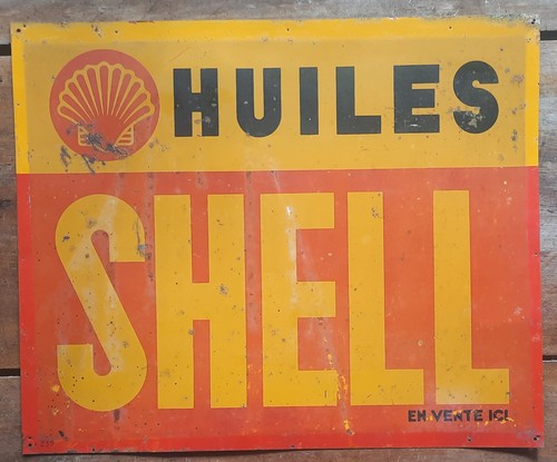 Ancienne plaque tole huiles - ancienne,