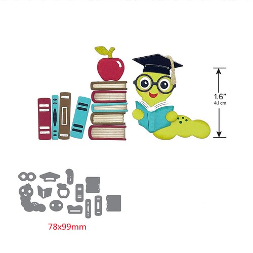 Bookworm metal taglio stampi - bookworm,