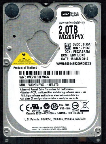 Wd20npvx 11ea4t0 wx71e - s/n:,