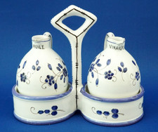 Vittoria MAZZOTTI Set tavola OLIO e ACETO ceramica Albisola Savona 1900 XX