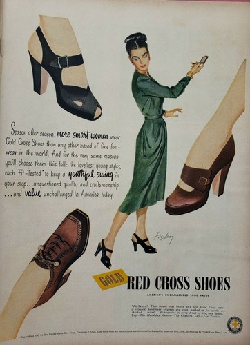 Scarpe croce rossa oro - oro, vintage