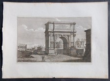 Stampa antica 1830 Roma arco