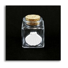27810 Bomboniere 60pezzi Barattolo in Vetro Icona in Legno Bianco Conchiglia Cap