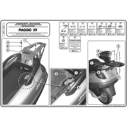 Portapacchino piaggio 500 - piaggio, x9