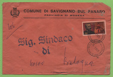 BUSTA STORIA POSTALE LOCALE COMUNE DI SAVIGNANO SUL PANARO N°128 PROV. MODENA