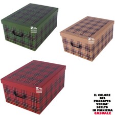 SCATOLA BAULE CONTENITORE BOX CARTONE CAMBIO STAGIONE BIANCHERIA Cm 51X37X24h